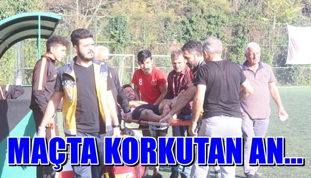 Amatör maçta korkutan an