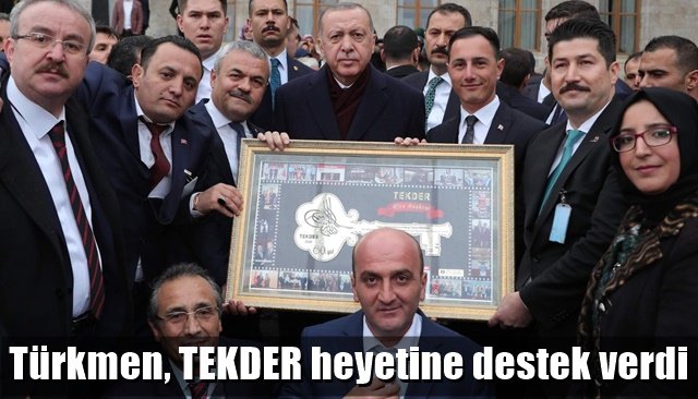 Cumhurbaşkanı Erdoğan’a altın anahtar işlemeli tablo
