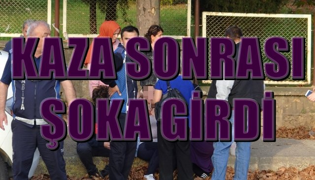 Kaza yapan sürücü kaldırıma oturup ağladı