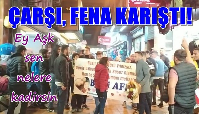 Kız arkadaşıyla barışmak için sokağı birbirine kattı