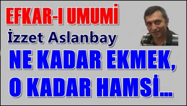 NE KADAR EKMEK, O KADAR HAMSİ…