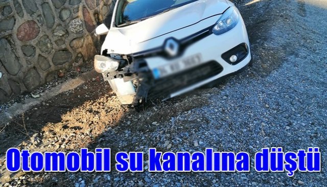 Otomobil su kanalına düştü