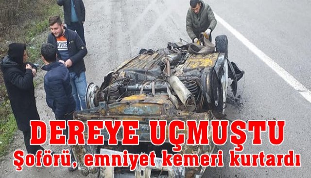 Şoförü, emniyet kemeri kurtardı