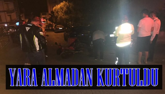  Sürücüsünün kontrolünden çıkan motosiklet yola devrildi