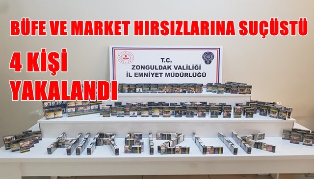 BÜFE VE MARKET HIRSIZLARINA SUÇÜSTÜ