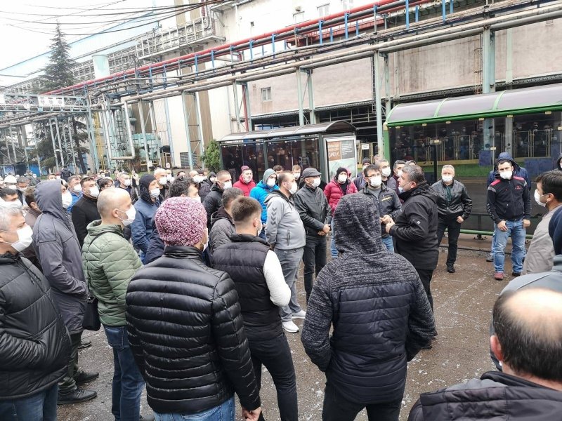 ERDEMİR İŞÇİSİ YASAYI PROTESTO ETTİ - 14