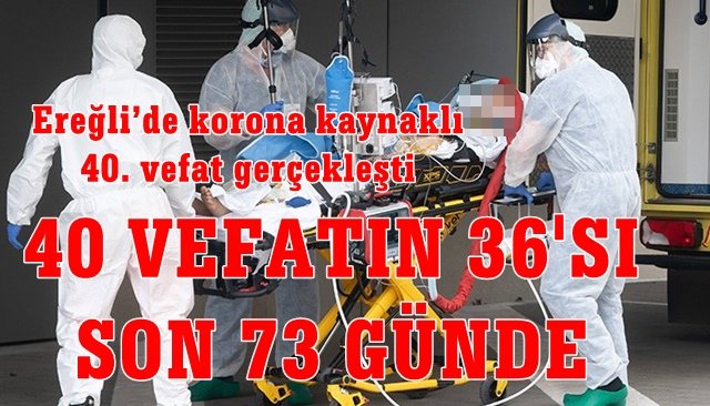 Ereğli’de korona kaynaklı 40. vefat gerçekleşti