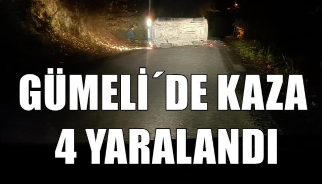 GÜMELİ´DE YAŞANAN KAZADA 4 KİŞİ YARALANDI