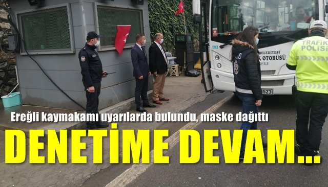 Kaymakam uyarılarda bulundu, maske dağıttı