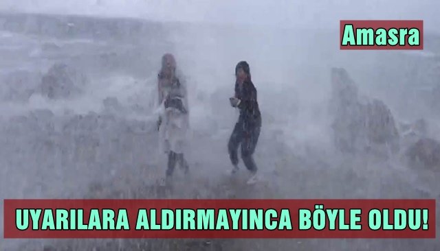 Uyarılara aldırmadılar dev dalgaların altında kaldılar