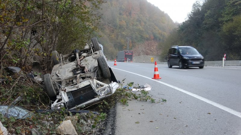 Takla attığı araçtan burnu bile kanamadan kurtuldu - 3