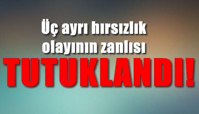 Üç ayrı hırsızlık olayının zanlısı tutuklandı