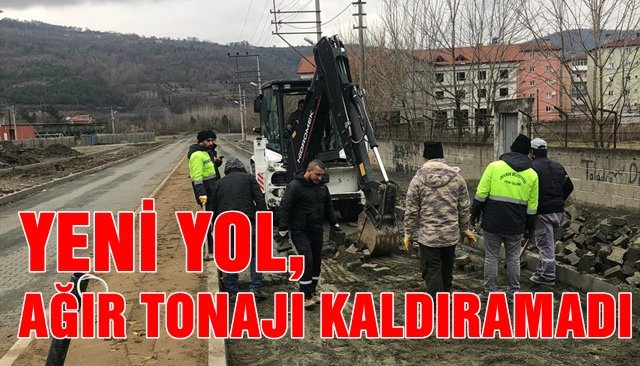 Yeni yol ağır tonajı kaldıramadı