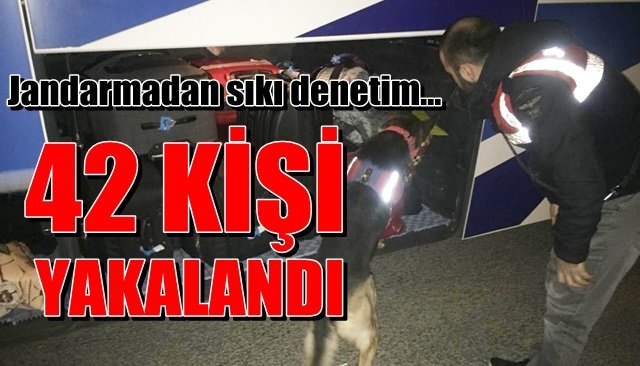 Jandarmanın denetimlerinde aranan 42 kişi yakalandı