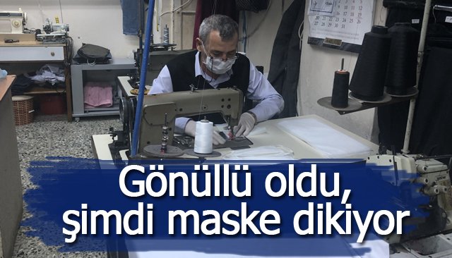 Gönüllü terzi, ´maske´ dikmeye başladı