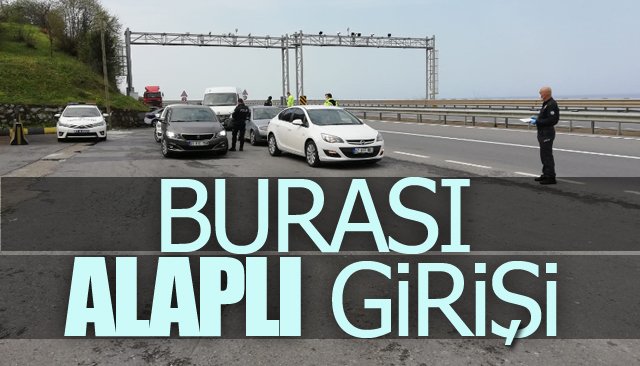 Kent girişinde ateş ölçerli korona virüs tedbiri