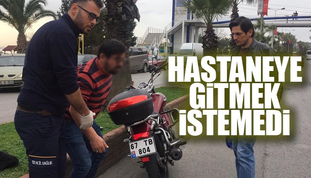 Motosikletten düştü