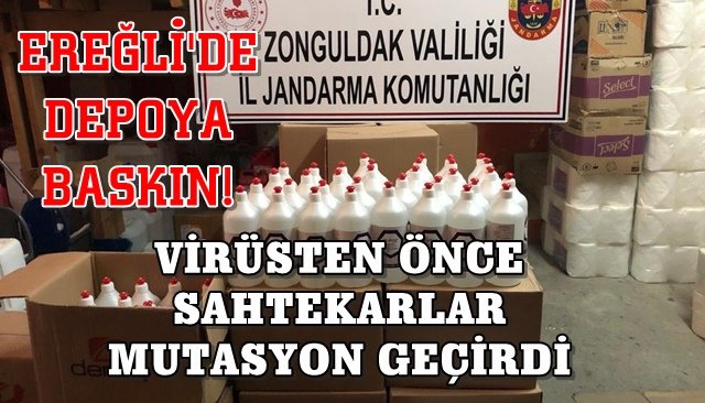 Zonguldak´ta 768 adet 1 litrelik sahte dezenfektan ele geçirildi