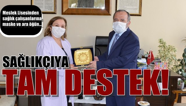 Meslek Lisesinden sağlık çalışanlarına maske ve ara öğün… 