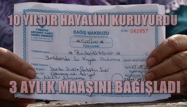 Bağışlanan para ile Somali´ye su kuyusu açılacak