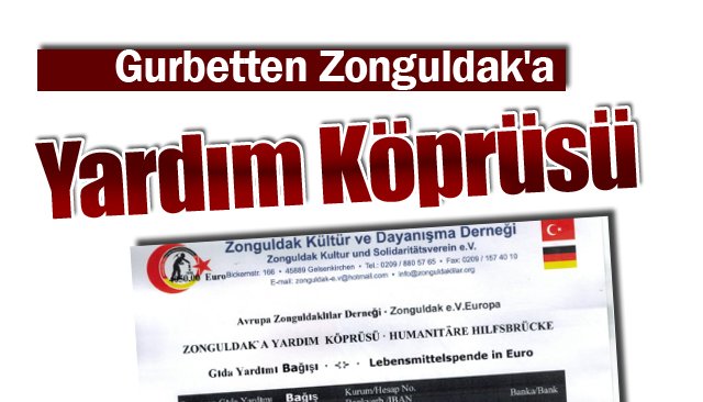 Gurbetten, Zonguldak´a yardım eli uzandı