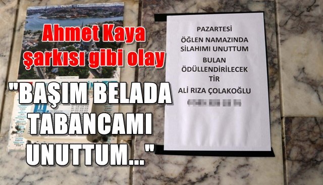 Abdest almak için gittiği camide ruhsatlı silahını kaybetti