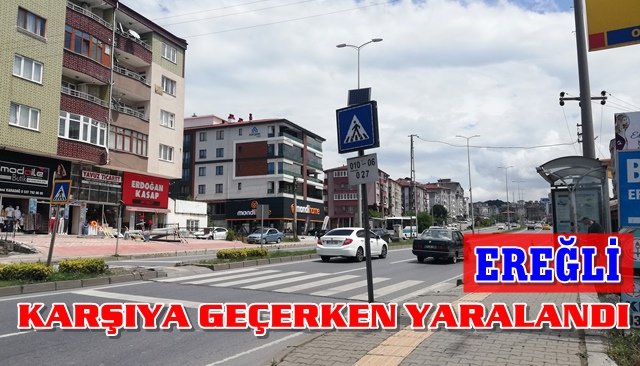 Yolun karşısına geçmek isterken otomobil çarptı