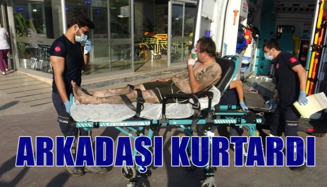 Boğulmak üzereyken arkadaşı kurtardı