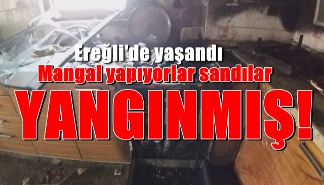 Mangal yaptığını sandıkları komşularının mutfağı yandı 