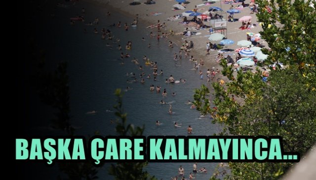  Sıcak havada plaja akın ettiler