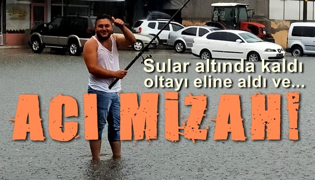 Sular altında kaldı, oltasını aldı ve…