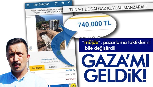 ´´Tuna-1 doğalgaz kuyusu manzaralı´´ sahibinden satılık daire!