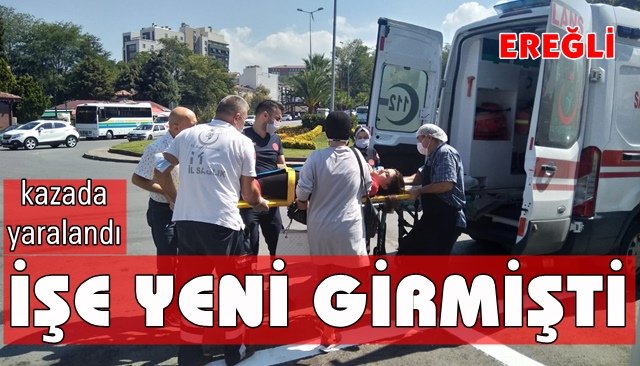 MERDİVENDEN DÜŞTÜ, HASTANEYE KALDIRILDI