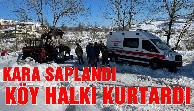 Ambulansı köy halkı kurtardı