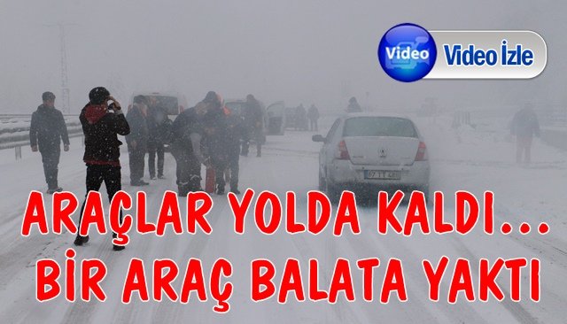 ARAÇLAR YOLDA KALDI… BİR ARAÇ BALATA YAKTI