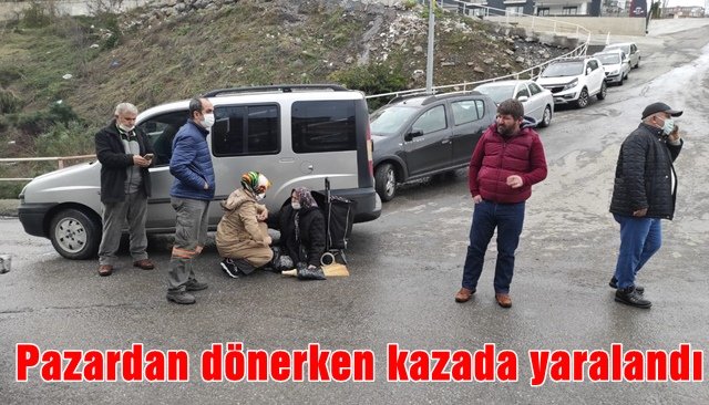 Pazardan dönerken kazada yaralandı