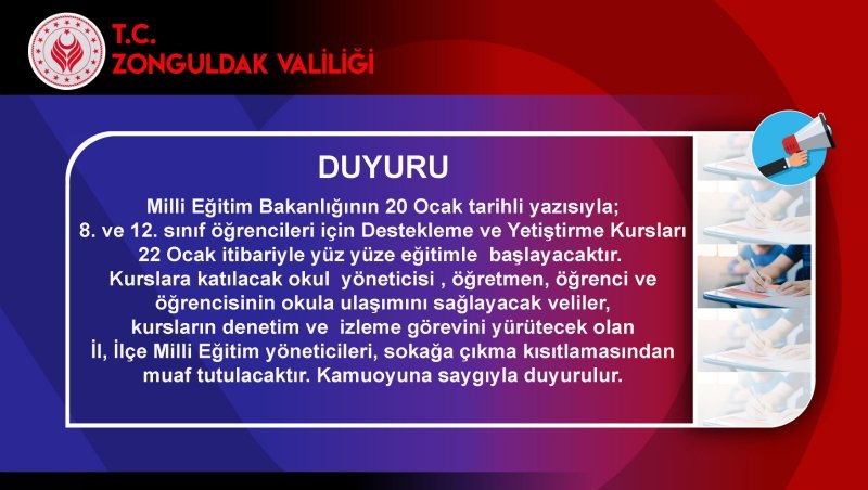 Valilik açıkladı… Eğitimcilere yüz yüze eğitim muafiyeti! - 1