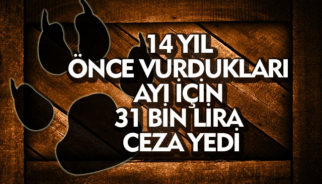 14 YIL ÖNCE VURDUKLARI AYI İÇİN 31 BİN LİRA CEZA YEDİ 