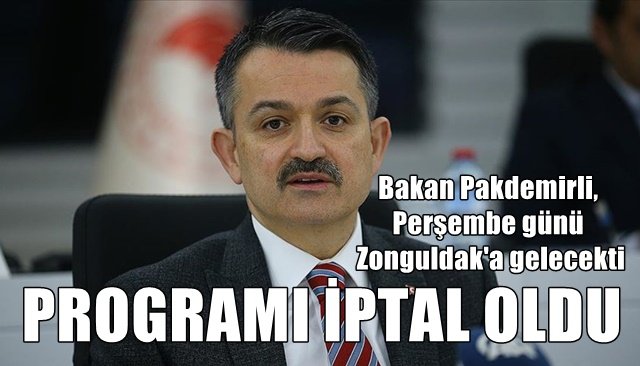 Bakan Pakdemirli, Perşembe günü Zonguldak´a gelecekti