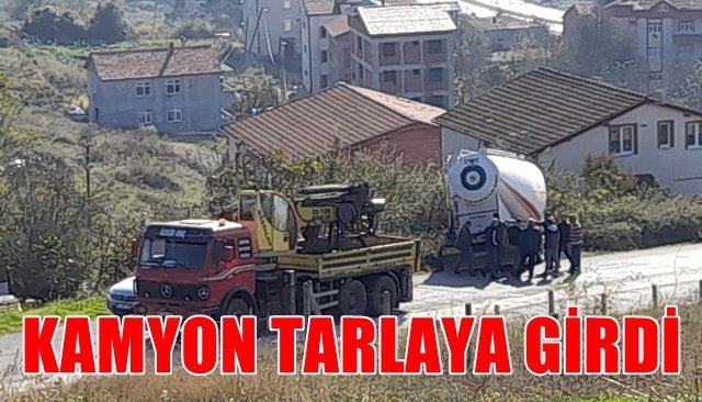 KAMYON TARLAYA GİRDİ