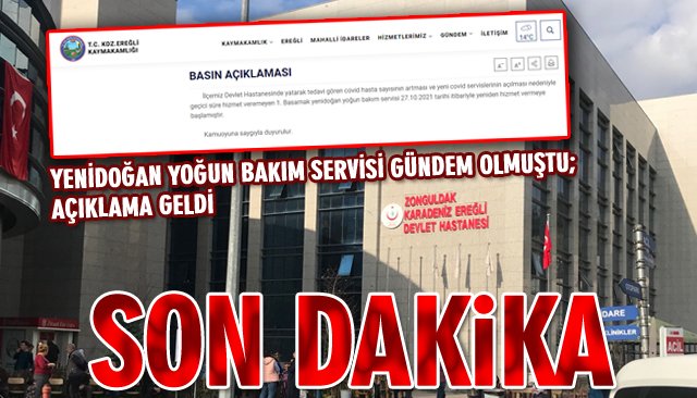 YENİDOĞAN YOĞUN BAKIM SERVİSİ GÜNDEM OLMUŞTU; AÇIKLAMA GELDİ