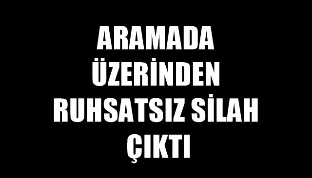 ARAMADA ÜZERİNDEN RUHSATSIZ SİLAH ÇIKTI