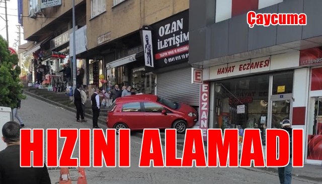  Hızını alamayan sürücü iş yerine girdi