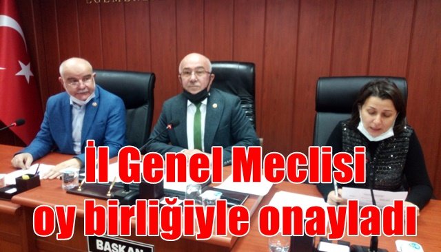 İl Genel Meclisi oy birliğiyle onayladı