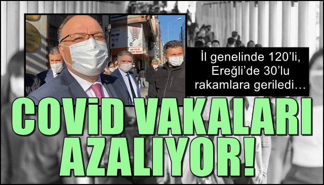 İl genelinde 120’li, Ereğli’de 30’lu rakamlara geriledi…  COVİD VAKALARI AZALIYOR   