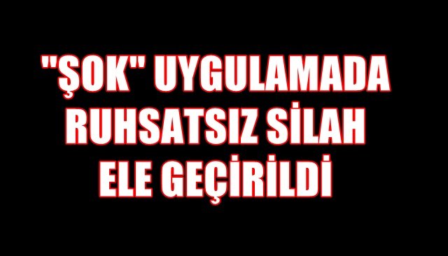 ´´ŞOK´´ UYGULAMADA RUHSATSIZ SİLAH ELE GEÇİRİLDİ