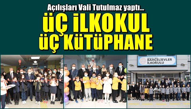 ÜÇ İLKOKULA ÜÇ KÜTÜPHANE