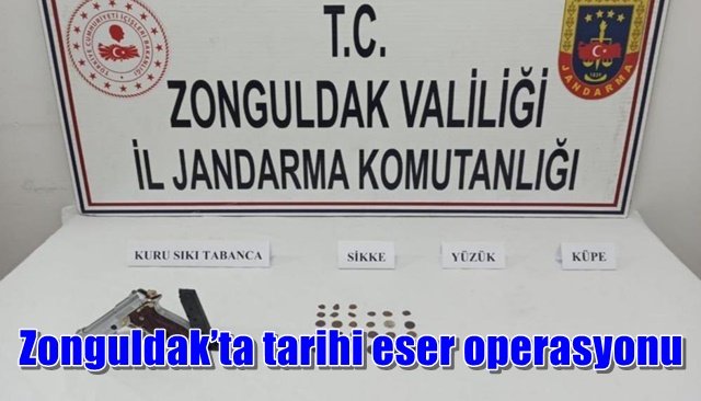  Zonguldak’ta tarihi eser operasyonu