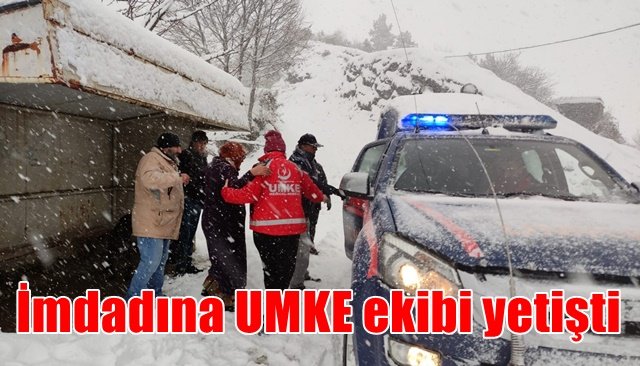 Böbrek ağrısı yaşayan kadının imdadına UMKE ekibi yetişti