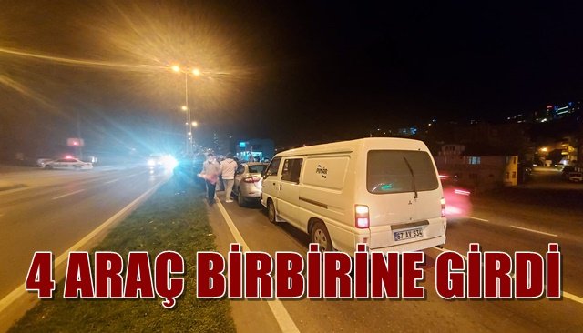 Ereğli´deki kazada 4 araç birbirine girdi